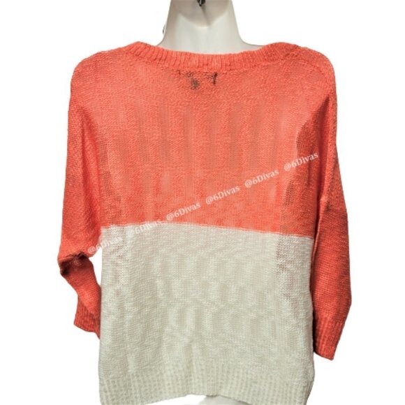 Sweater Top in coral cream soft lightweight Blouse top-  NEW - Picture 3 of 12